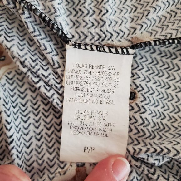 A Collection Lojas Renner Womens Fox Print Novelty Blouse Size P (US S) Keyhole - Picture 8 of 12